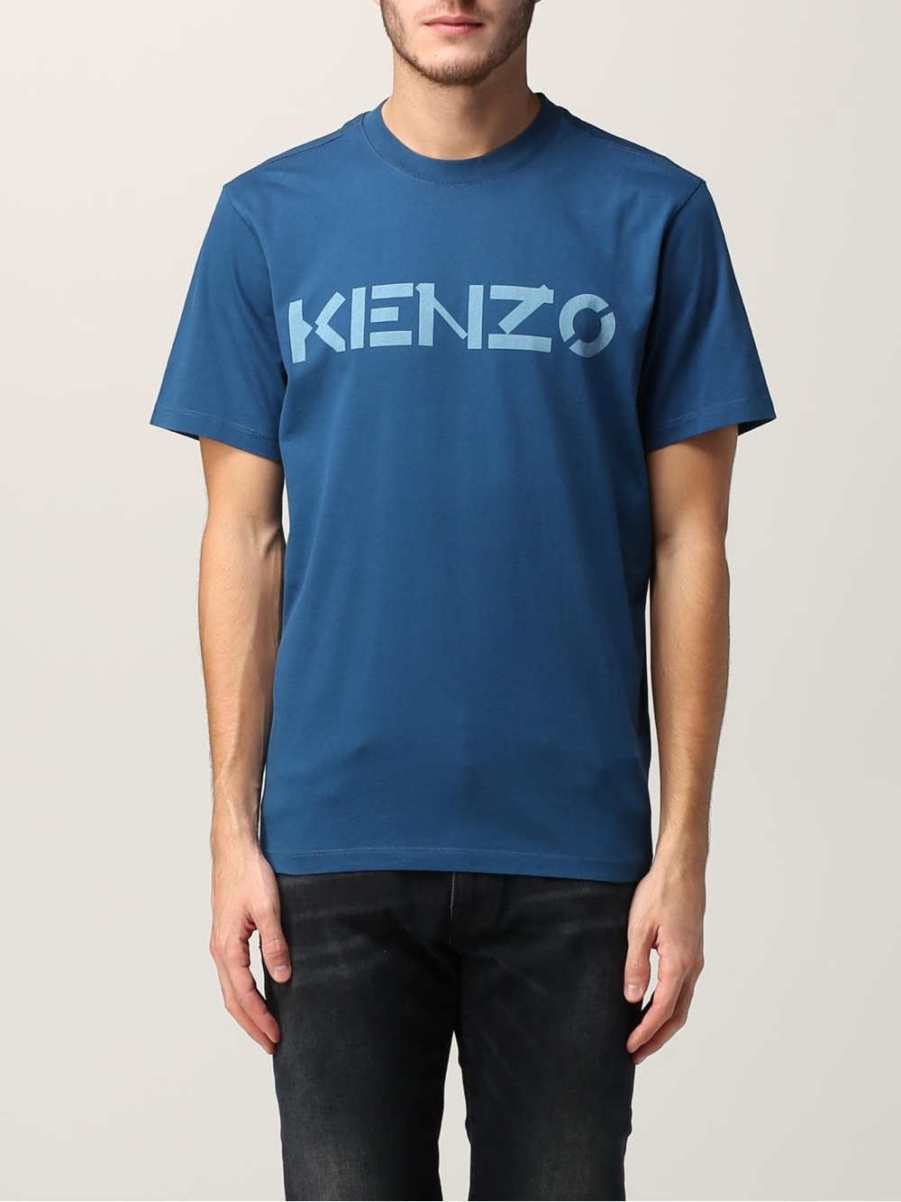 Kenzo Teal Blue Men’s Short Sleeve Shirt Chest Logo SS Small
